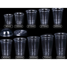 OEM Logo Promotional Pet Plastic Disposable Cup with Lid